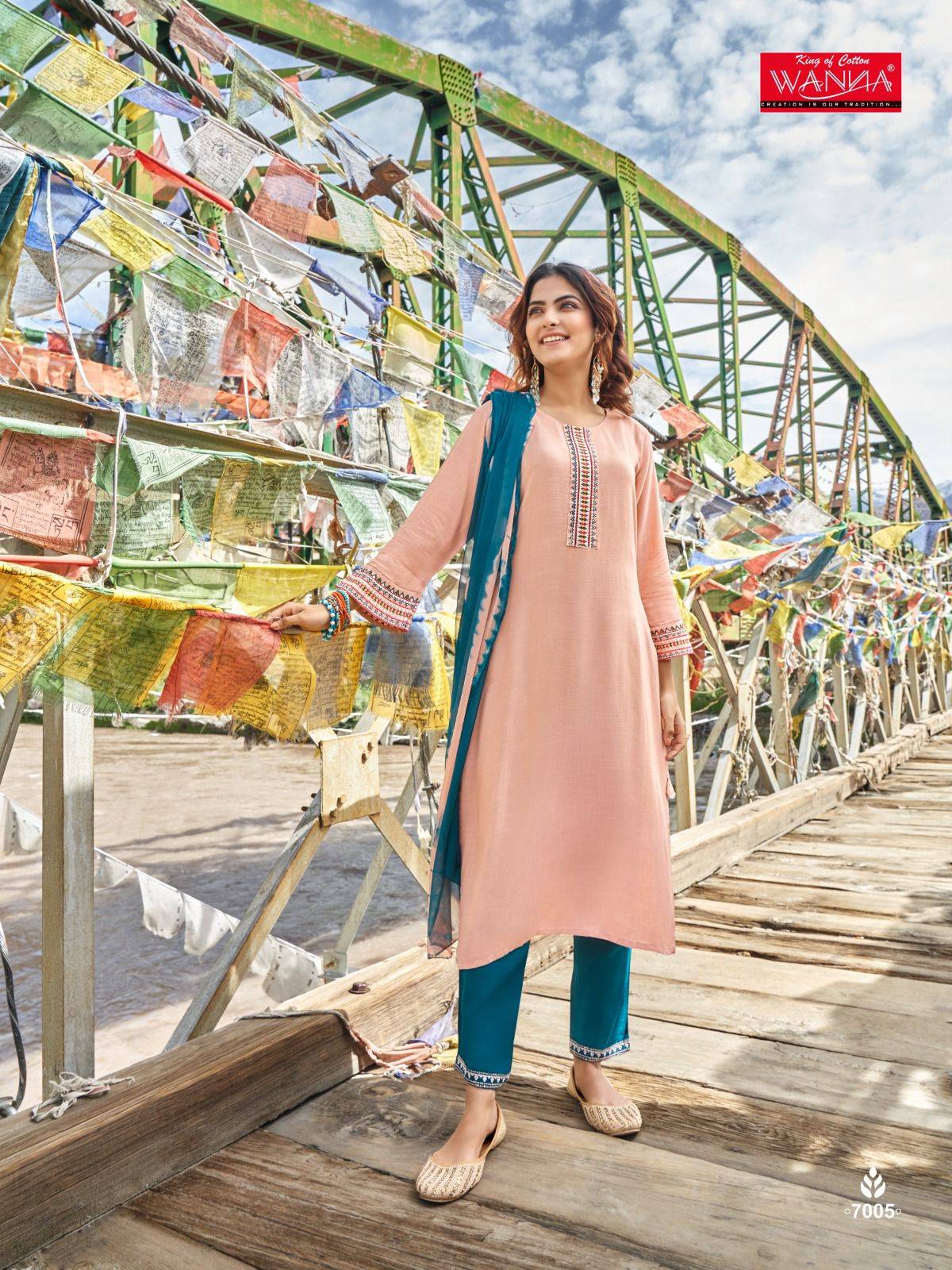Style By Wanna 7001 To 7006 Series Beautiful Festive Suits Colorful Stylish Fancy Casual Wear & Ethnic Wear Rayon Slub Dresses At Wholesale Price