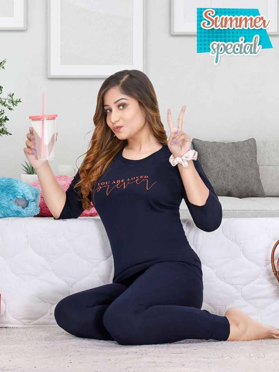 Summer Special Vol-2571 By Fashion Talk 2571-A To 2571-F Series Beautiful Stylish Fancy Colorful Casual Wear & Ethnic Wear Hosiery Cotton Night Suits At Wholesale Price