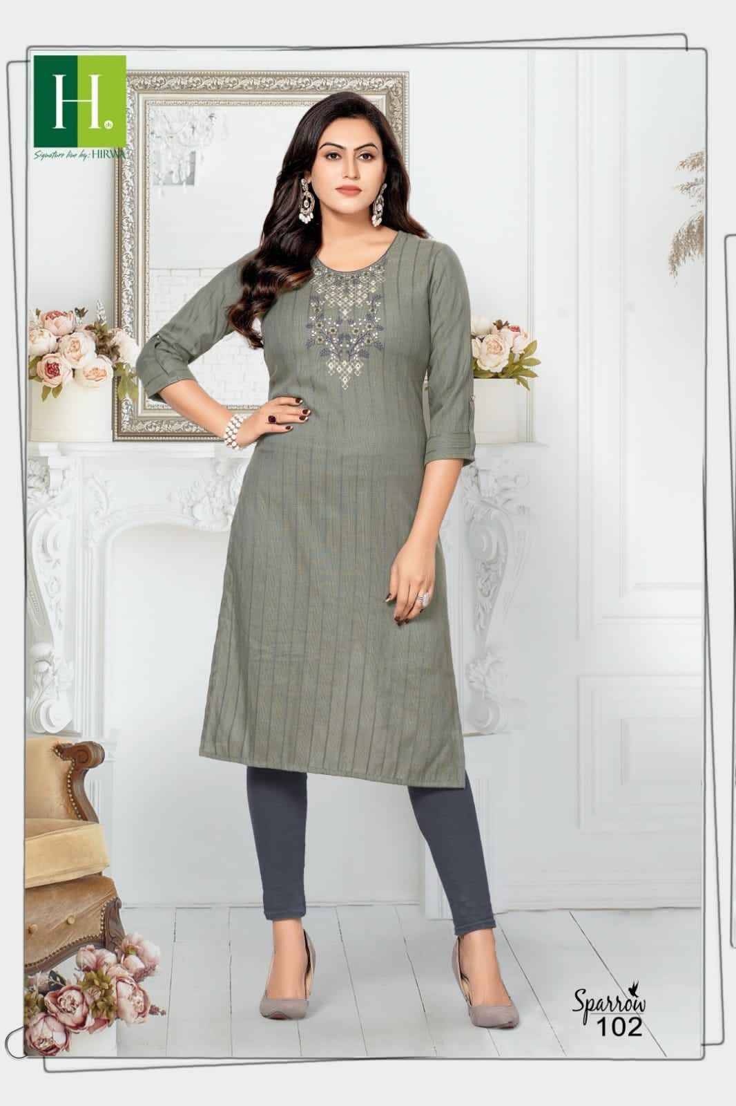Sparrow By Hirwa 101 To 106 Series Designer Stylish Fancy Colorful Beautiful Party Wear & Ethnic Wear Collection Rayon Embroidery Kurtis At Wholesale Price