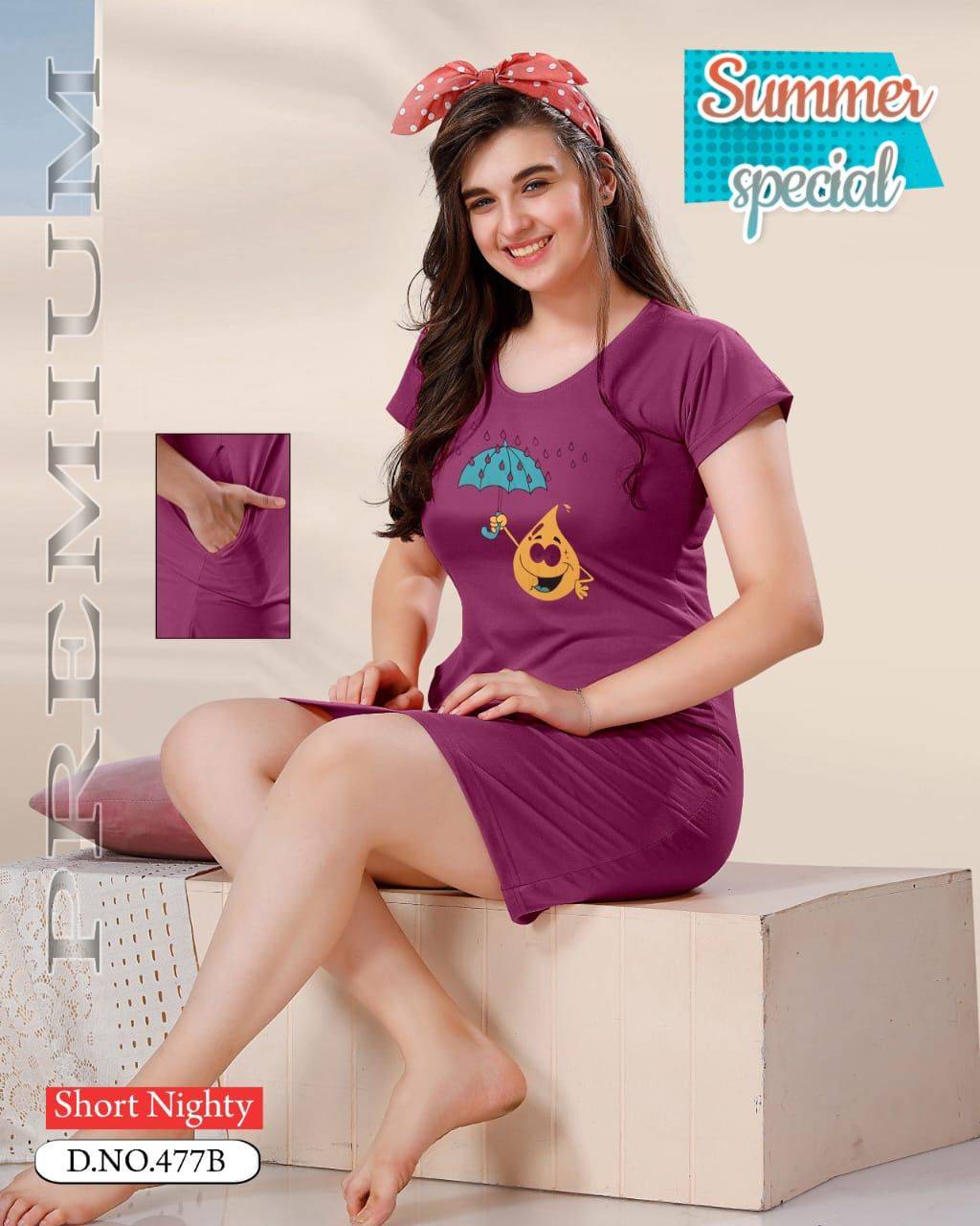Summer Special Vol-477 By Fashion Talk 477-A To 477-F Series Beautiful Stylish Fancy Colorful Casual Wear & Ethnic Wear Hosiery Cotton Night Suits At Wholesale Price
