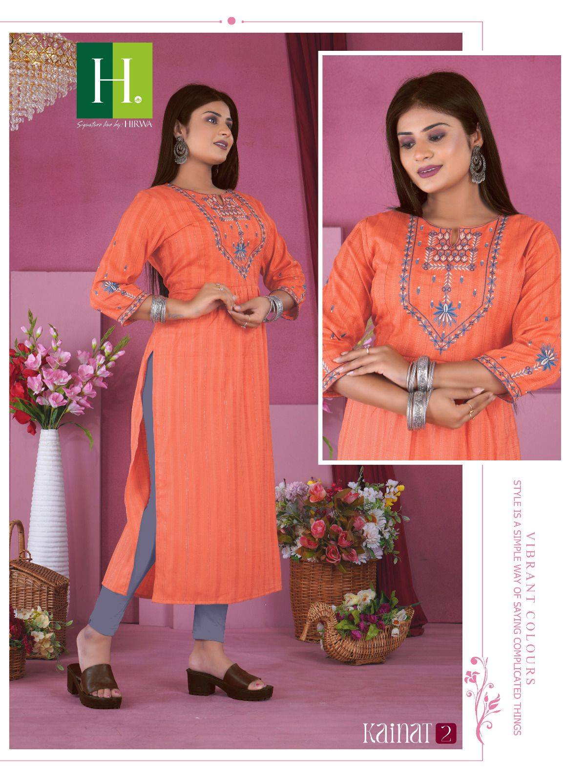 Kainat By Hirwa 1 To 5 Series Designer Stylish Fancy Colorful Beautiful Party Wear & Ethnic Wear Collection Viscose Rayon Kurtis At Wholesale Price