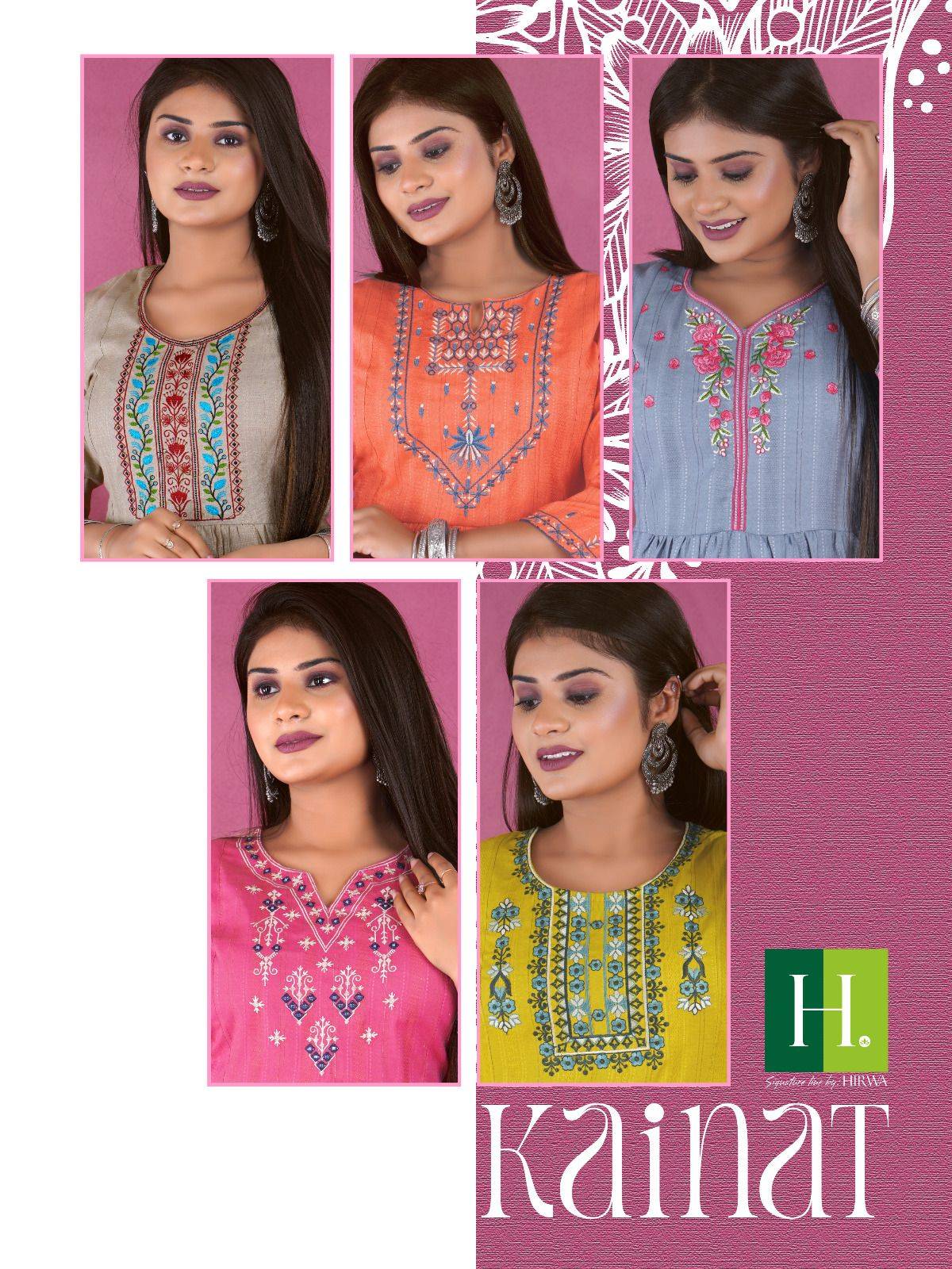 Kainat By Hirwa 1 To 5 Series Designer Stylish Fancy Colorful Beautiful Party Wear & Ethnic Wear Collection Viscose Rayon Kurtis At Wholesale Price