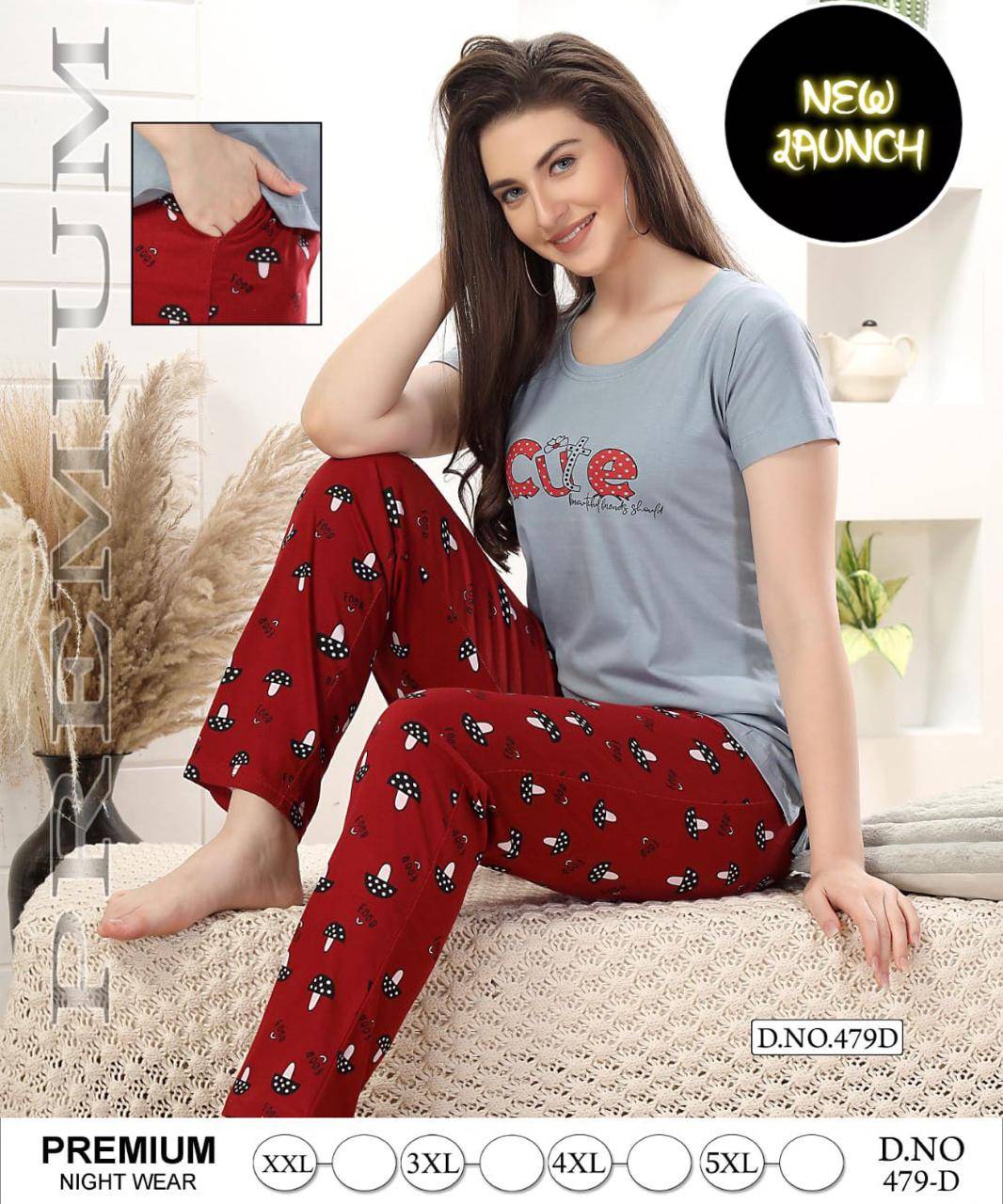 Night Wear Vol-479 By Fashion Talk 479-A To 479-F Series Beautiful Stylish Fancy Colorful Casual Wear & Ethnic Wear Hosiery Cotton Night Suits At Wholesale Price