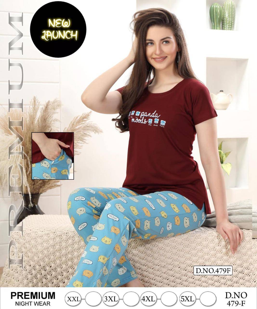 Night Wear Vol-479 By Fashion Talk 479-A To 479-F Series Beautiful Stylish Fancy Colorful Casual Wear & Ethnic Wear Hosiery Cotton Night Suits At Wholesale Price
