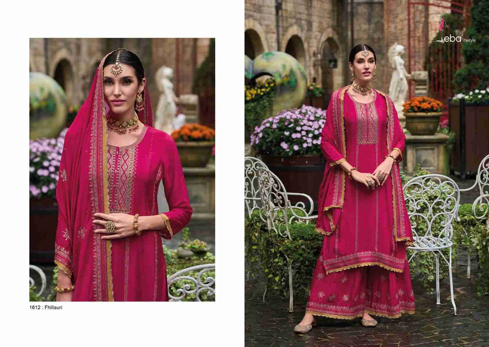 Fhillauri By Eba Lifestyle 1612 To 1615 Series Designer Sharara Suits Beautiful Stylish Fancy Colorful Party Wear & Occasional Wear Chinnon With Embroidery Dresses At Wholesale Price