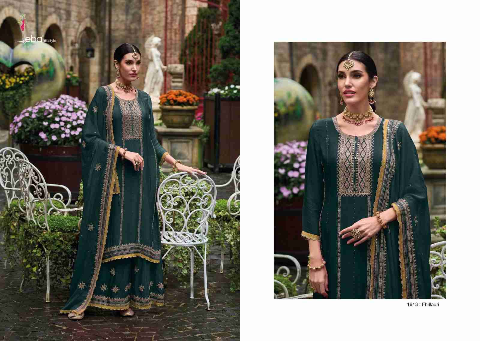 Fhillauri By Eba Lifestyle 1612 To 1615 Series Designer Sharara Suits Beautiful Stylish Fancy Colorful Party Wear & Occasional Wear Chinnon With Embroidery Dresses At Wholesale Price