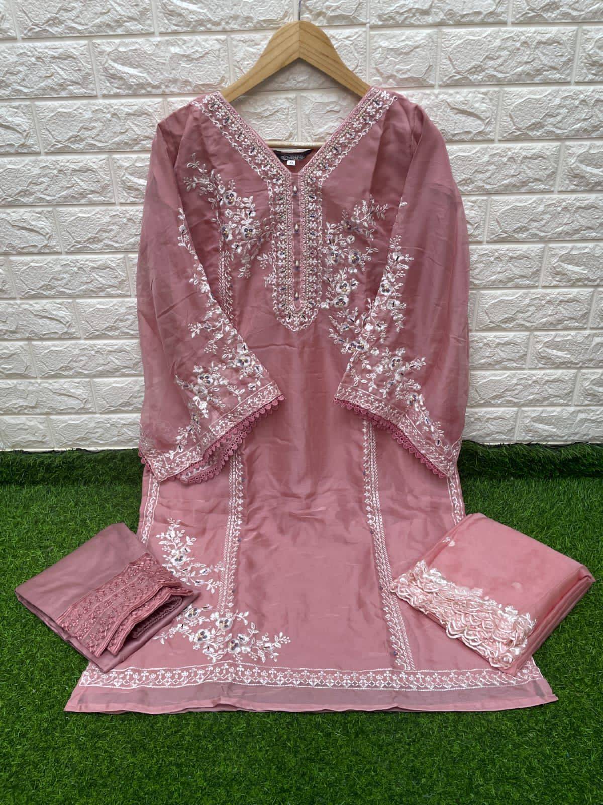 Halima 136 Colours By Fashid Wholesale 136-A To 136-C Series Pakistani Suits Beautiful Fancy Colorful Stylish Party Wear & Occasional Wear Pure Organza With Embroidery Dresses At Wholesale Price