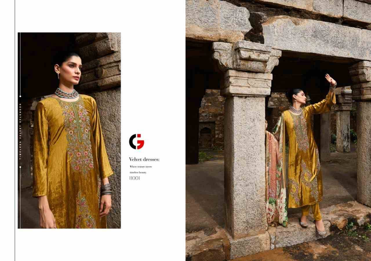 Afsana By Gull Jee 11001 To 11006 Series Festive Suits Beautiful Fancy Colorful Stylish Party Wear & Occasional Wear Velvet With Embroidery Dresses At Wholesale Price