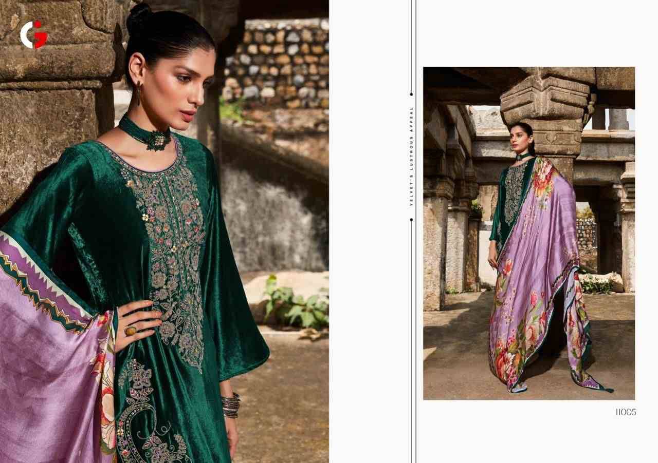 Afsana By Gull Jee 11001 To 11006 Series Festive Suits Beautiful Fancy Colorful Stylish Party Wear & Occasional Wear Velvet With Embroidery Dresses At Wholesale Price