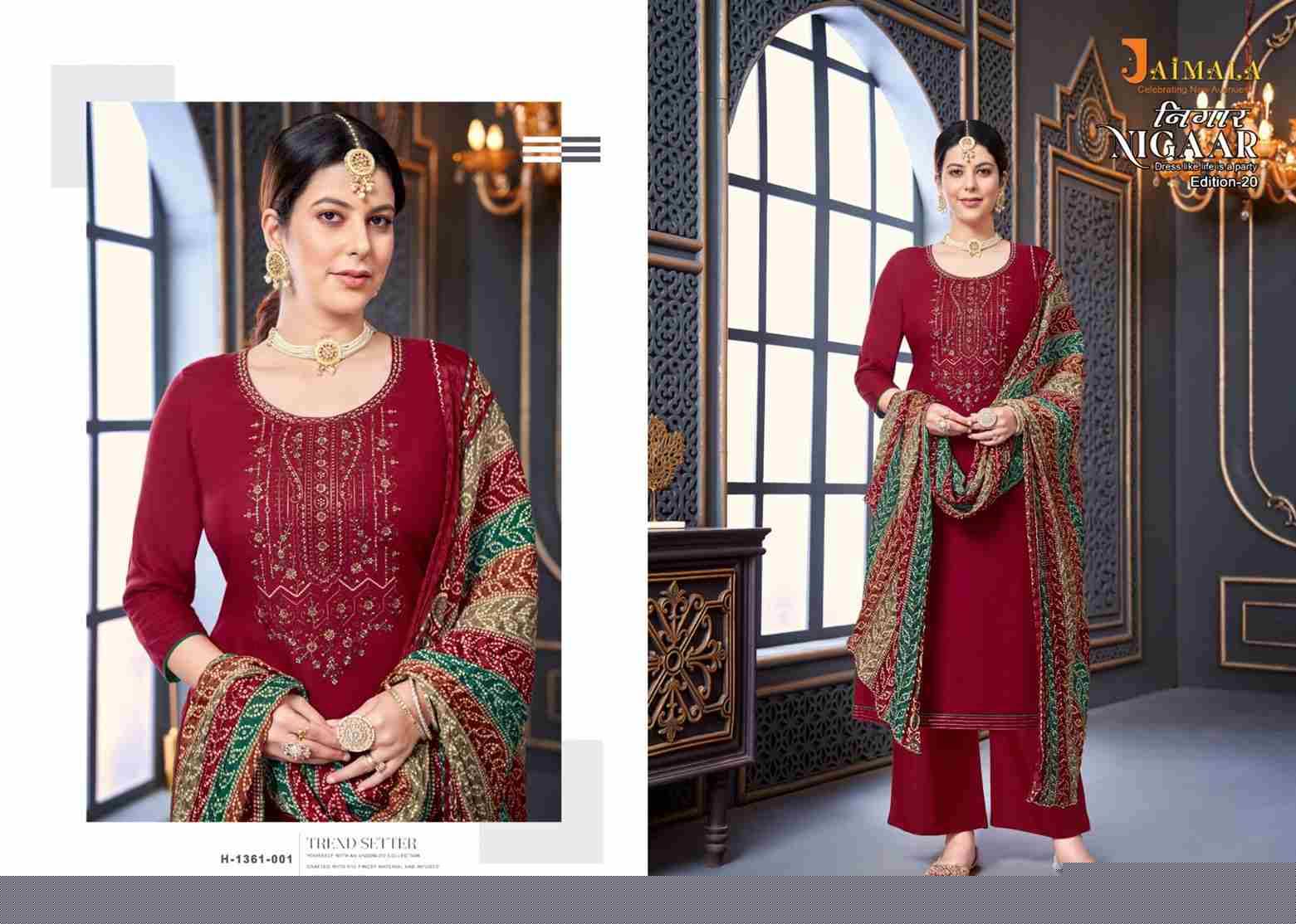 Nigaar Vol-20 By Jaimala 1361-001 To 1361-008 Series Designer Festive Suits Beautiful Fancy Stylish Colorful Party Wear & Occasional Wear Pure Rayon Slub Dresses At Wholesale Price