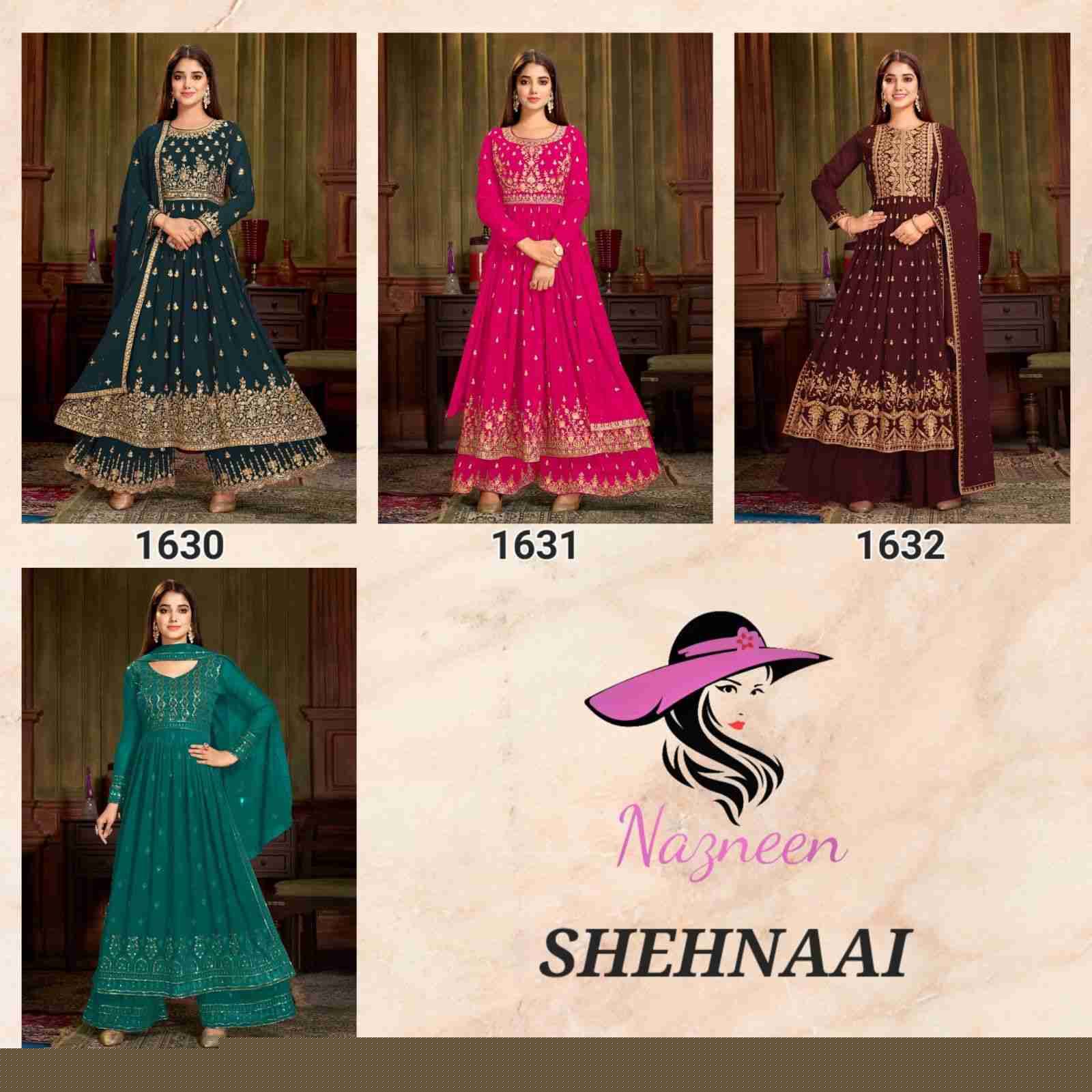 Shehnaai By Nazneen 1630 To 1633 Series Sharara Suits Beautiful Fancy Colorful Stylish Party Wear & Occasional Wear Georgette With Embroidery Dresses At Wholesale Price