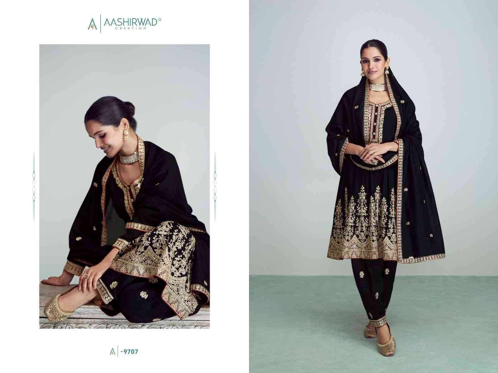 Riwaaz Nx By Aashirwad Creation 9706 To 9708 Series Beautiful Stylish Festive Suits Fancy Colorful Casual Wear & Ethnic Wear & Ready To Wear Premium Silk Dresses At Wholesale Price