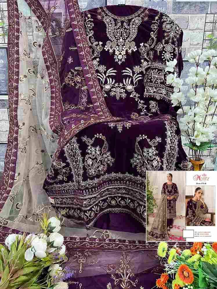 Motifz Hit Design 375 Colours By Motifz 375-A To 375-D Series Beautiful Pakistani Suits Colorful Stylish Fancy Casual Wear & Ethnic Wear Heavy Velvet Embroidered Dresses At Wholesale Price
