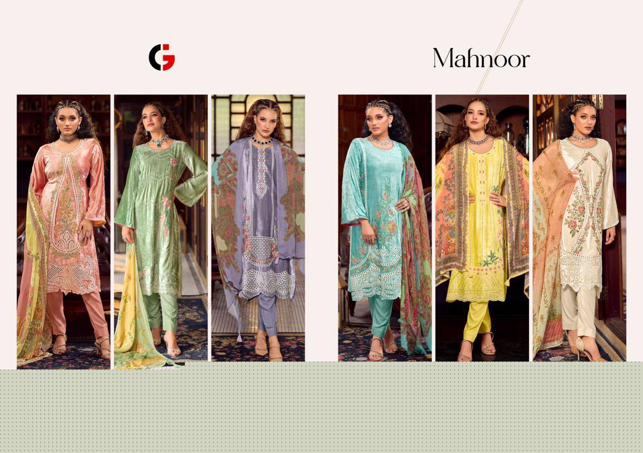 Mahnoor By Gull Jee 17001 To 17006 Series Designer Festive Suits Beautiful Stylish Fancy Colorful Party Wear & Occasional Wear Pure Viscose Velvet Dresses At Wholesale Price