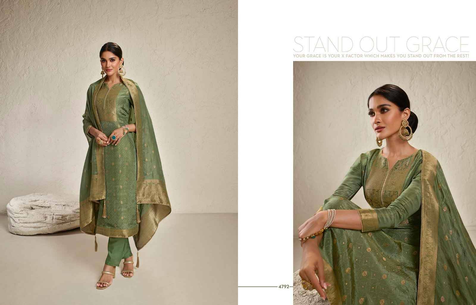 Crystal By Zisa 4791 To 4794 Series Designer Festive Suits Beautiful Stylish Fancy Colorful Party Wear & Occasional Wear Heavy Jacquard Embroidered Dresses At Wholesale Price