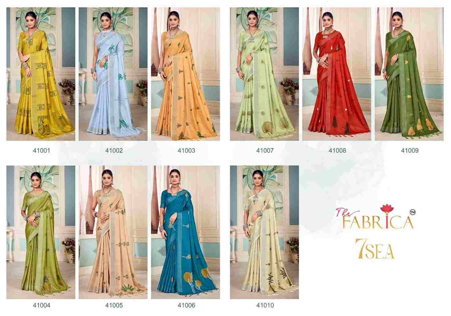 7Sea By The Fabrica 41001 To 41010 Series Indian Traditional Wear Collection Beautiful Stylish Fancy Colorful Party Wear & Occasional Wear Soft Cotton Sarees At Wholesale Price