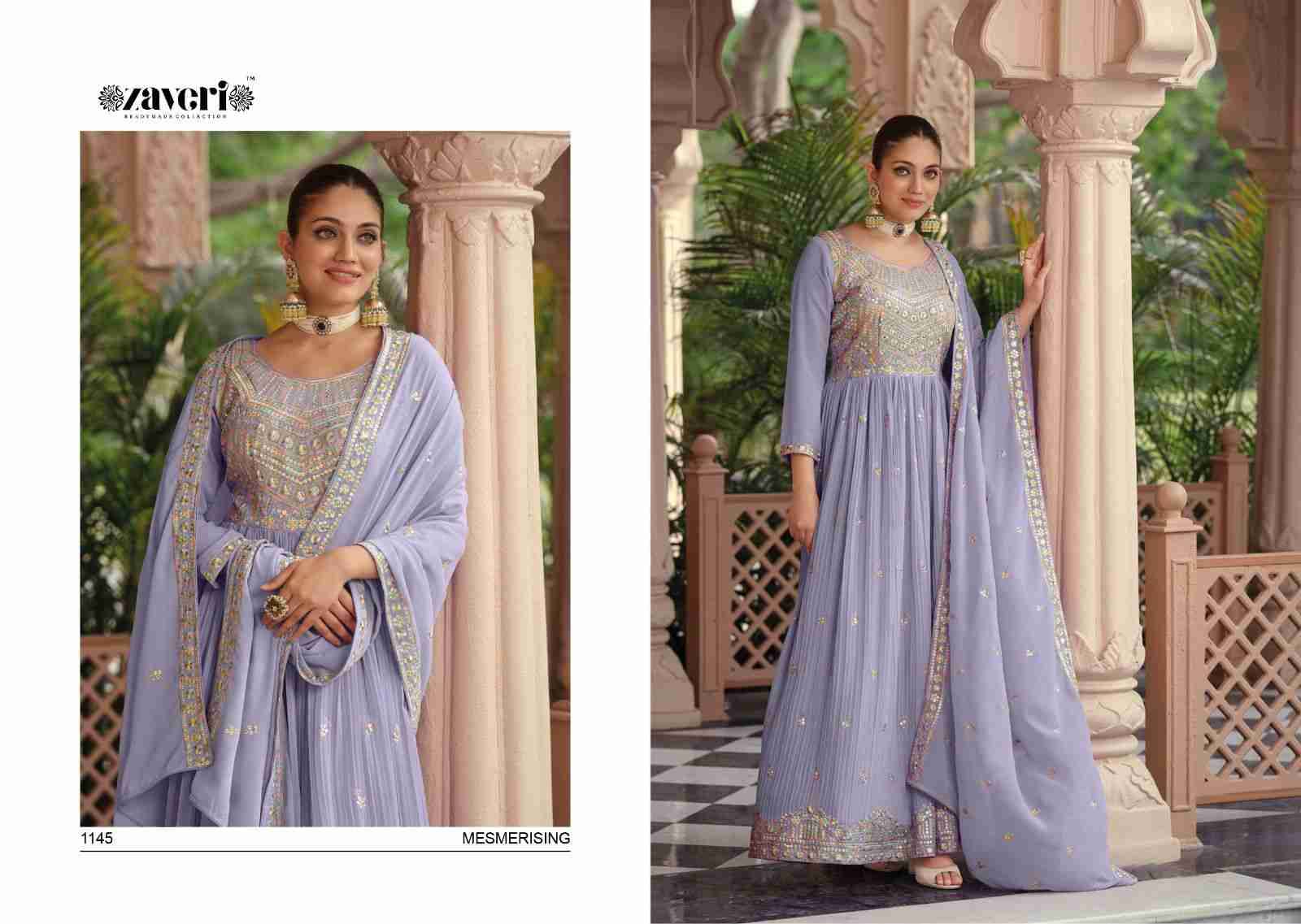 Apsara By Zaveri 1145 To 1148 Series Beautiful Stylish Fancy Colorful Casual Wear & Ethnic Wear Georgette Embroidery Gowns With Dupatta At Wholesale Price