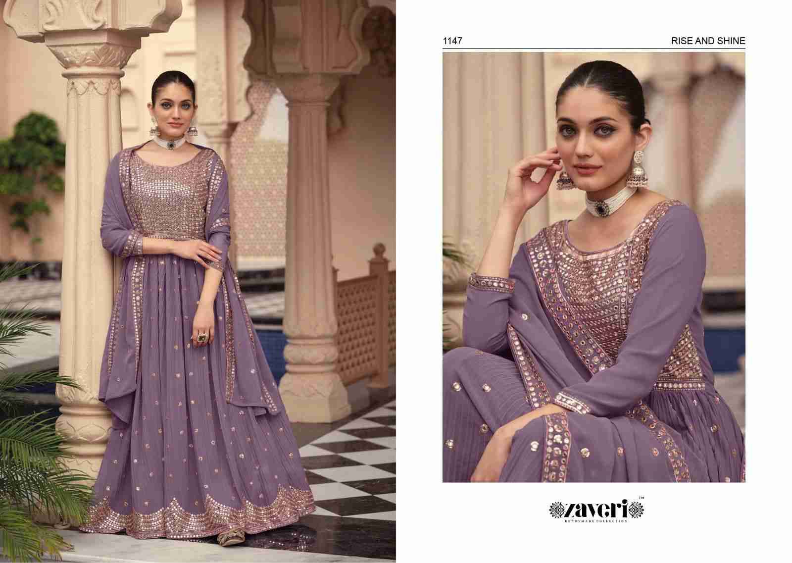 Apsara By Zaveri 1145 To 1148 Series Beautiful Stylish Fancy Colorful Casual Wear & Ethnic Wear Georgette Embroidery Gowns With Dupatta At Wholesale Price