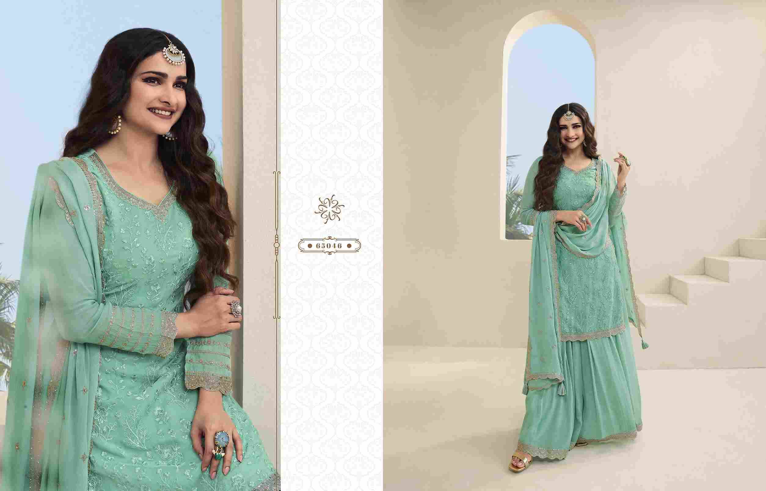 Sangini By Vinay Fashion 65041 To 65046 Series Beautiful Sharara Suits Colorful Stylish Fancy Casual Wear & Ethnic Wear Organza Embroidered Dresses At Wholesale Price