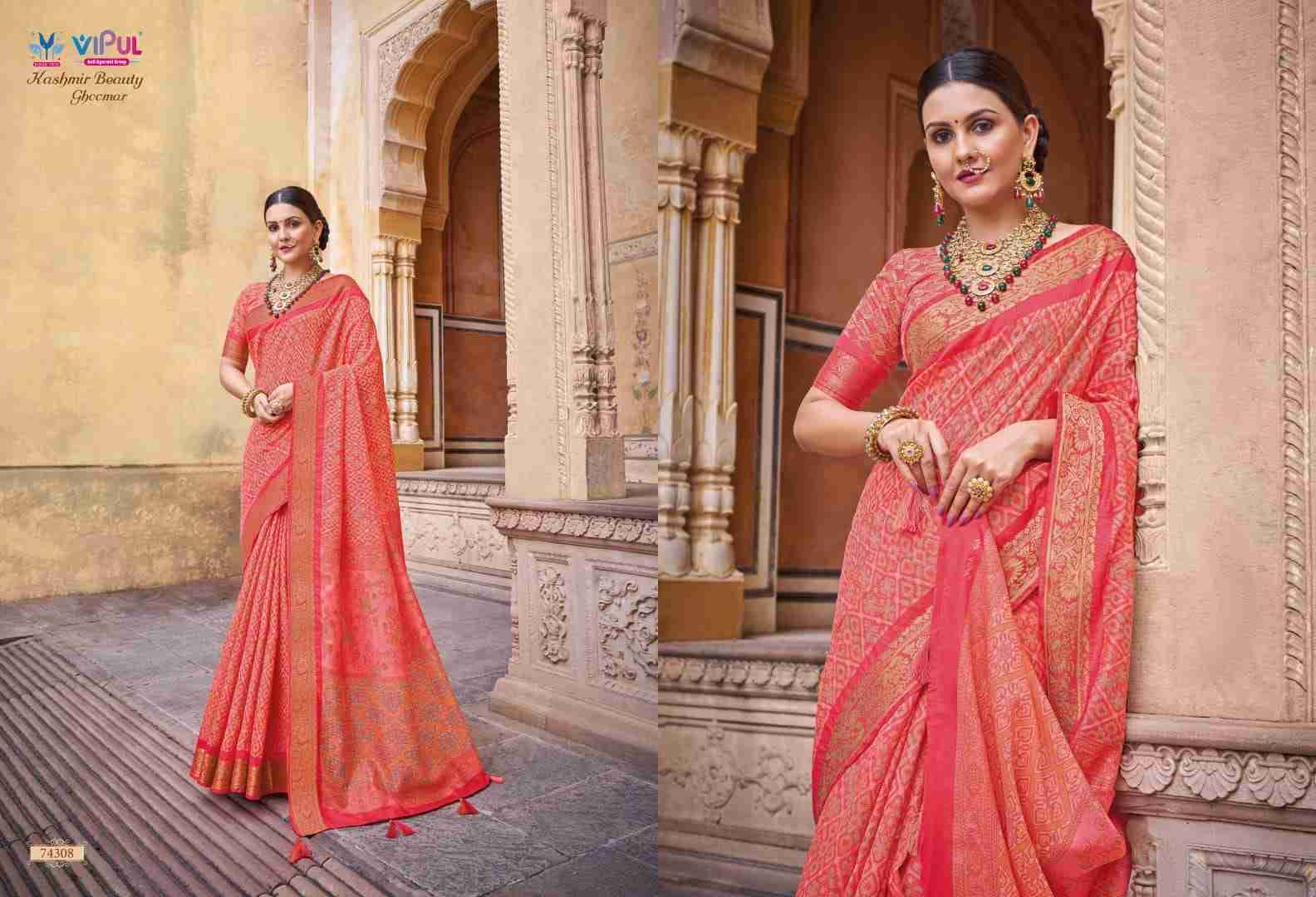 Kashmir Beauty Ghoomar By Vipul Fashion 74304 To 74321 Series Indian Traditional Wear Collection Beautiful Stylish Fancy Colorful Party Wear & Occasional Wear Fancy Sarees At Wholesale Price