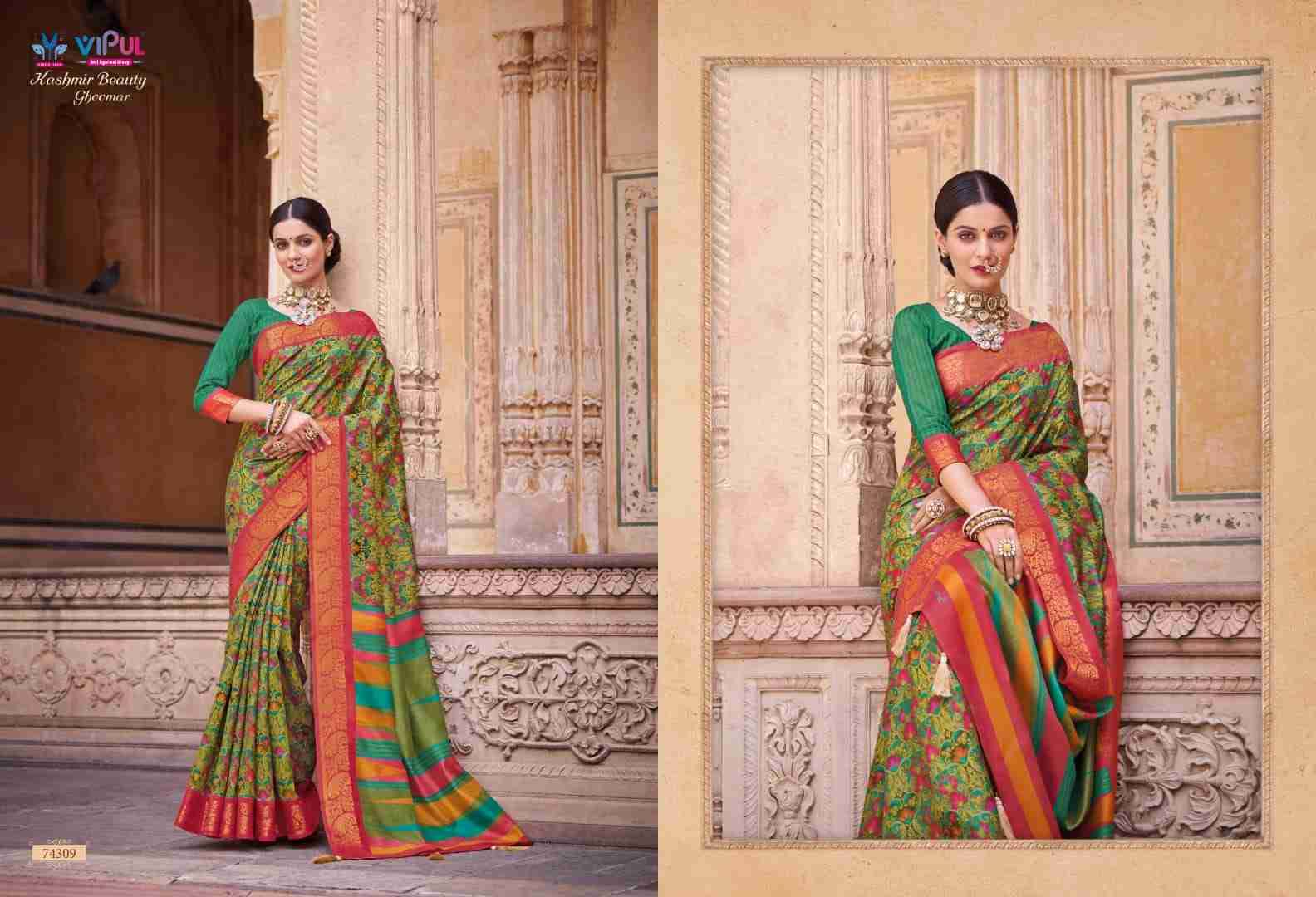 Kashmir Beauty Ghoomar By Vipul Fashion 74304 To 74321 Series Indian Traditional Wear Collection Beautiful Stylish Fancy Colorful Party Wear & Occasional Wear Fancy Sarees At Wholesale Price