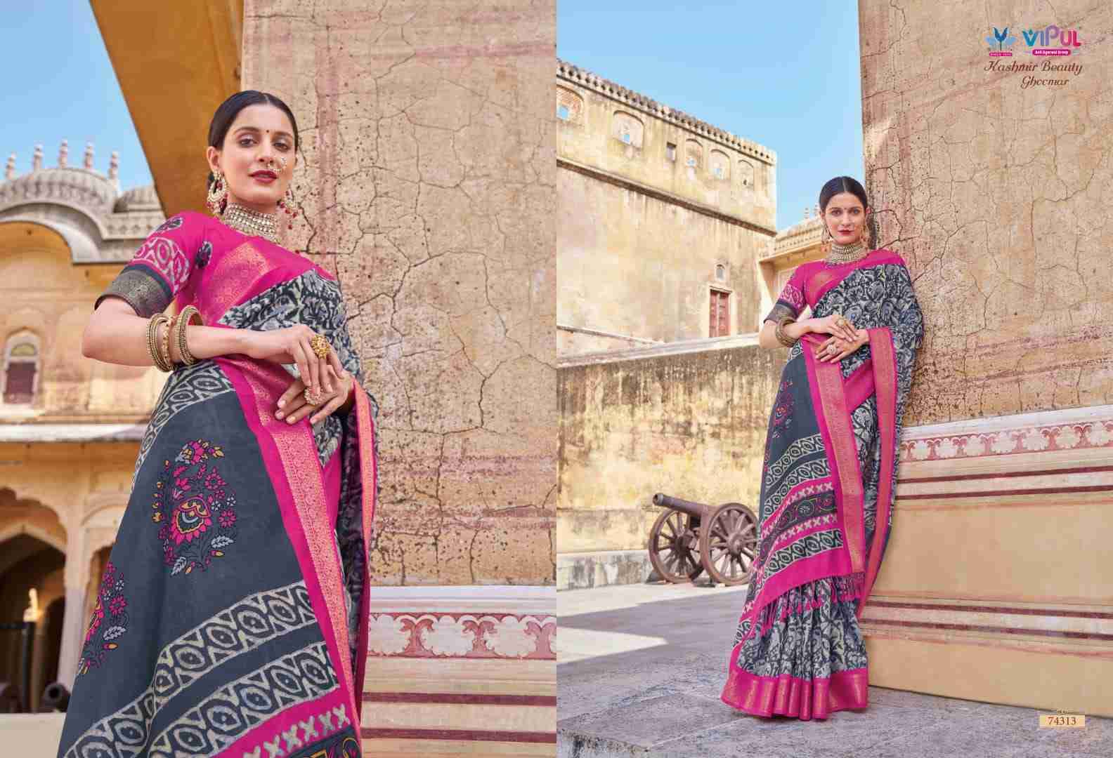 Kashmir Beauty Ghoomar By Vipul Fashion 74304 To 74321 Series Indian Traditional Wear Collection Beautiful Stylish Fancy Colorful Party Wear & Occasional Wear Fancy Sarees At Wholesale Price