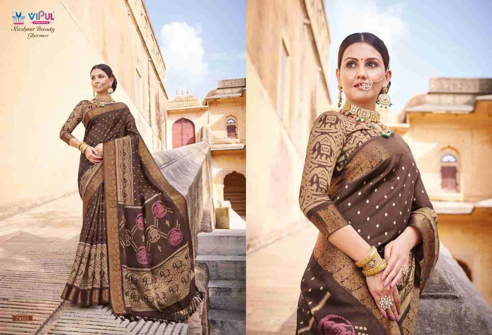Kashmir Beauty Ghoomar By Vipul Fashion 74304 To 74321 Series Indian Traditional Wear Collection Beautiful Stylish Fancy Colorful Party Wear & Occasional Wear Fancy Sarees At Wholesale Price