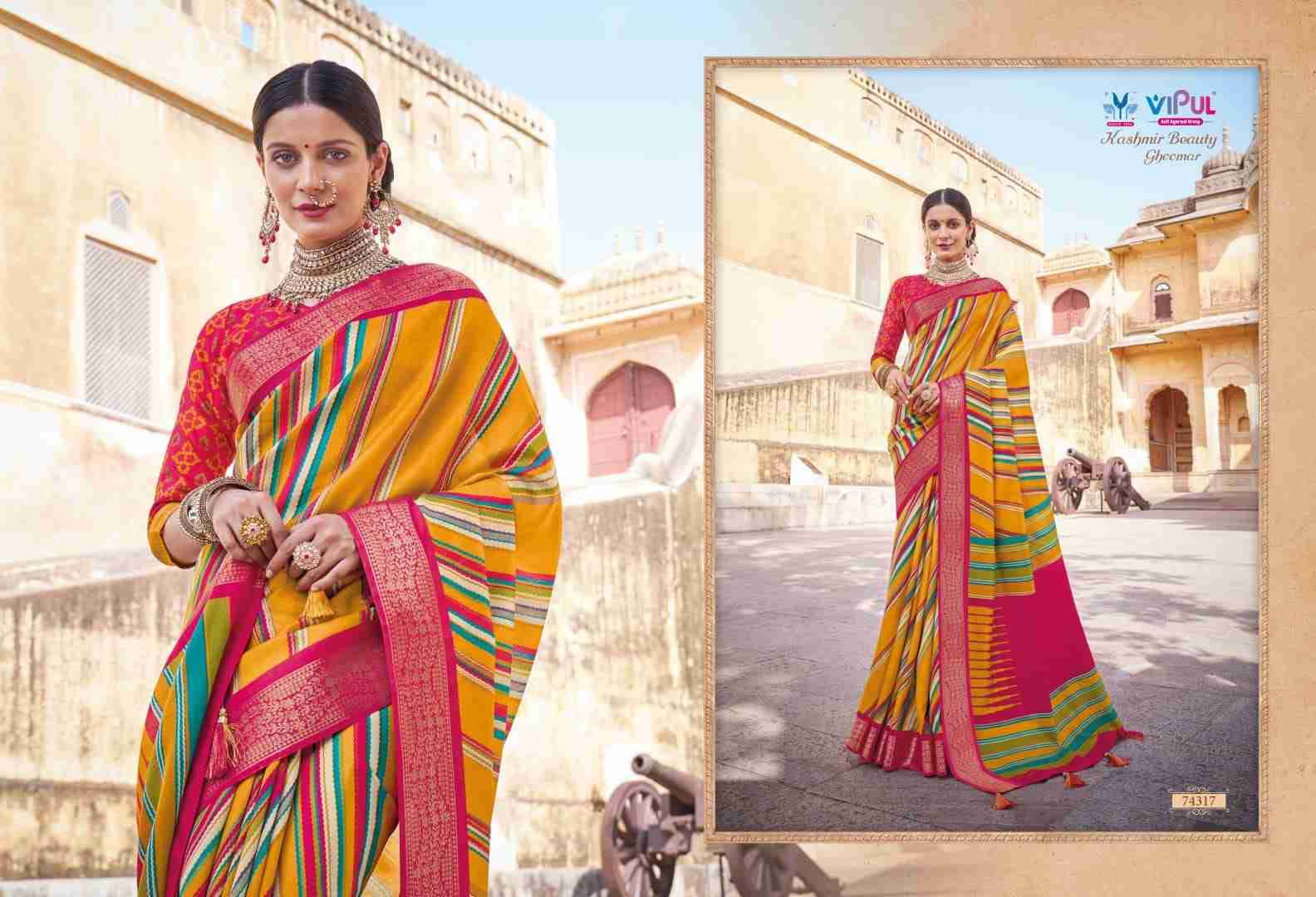 Kashmir Beauty Ghoomar By Vipul Fashion 74304 To 74321 Series Indian Traditional Wear Collection Beautiful Stylish Fancy Colorful Party Wear & Occasional Wear Fancy Sarees At Wholesale Price