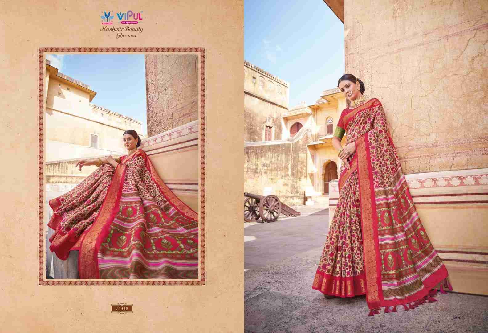 Kashmir Beauty Ghoomar By Vipul Fashion 74304 To 74321 Series Indian Traditional Wear Collection Beautiful Stylish Fancy Colorful Party Wear & Occasional Wear Fancy Sarees At Wholesale Price