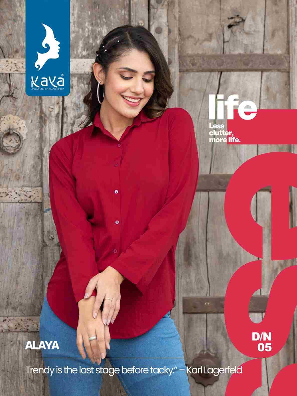 Alaya By Kaya 01 To 08 Series Designer Stylish Fancy Colorful Beautiful Party Wear & Ethnic Wear Collection Poly Lycra Tops At Wholesale Price