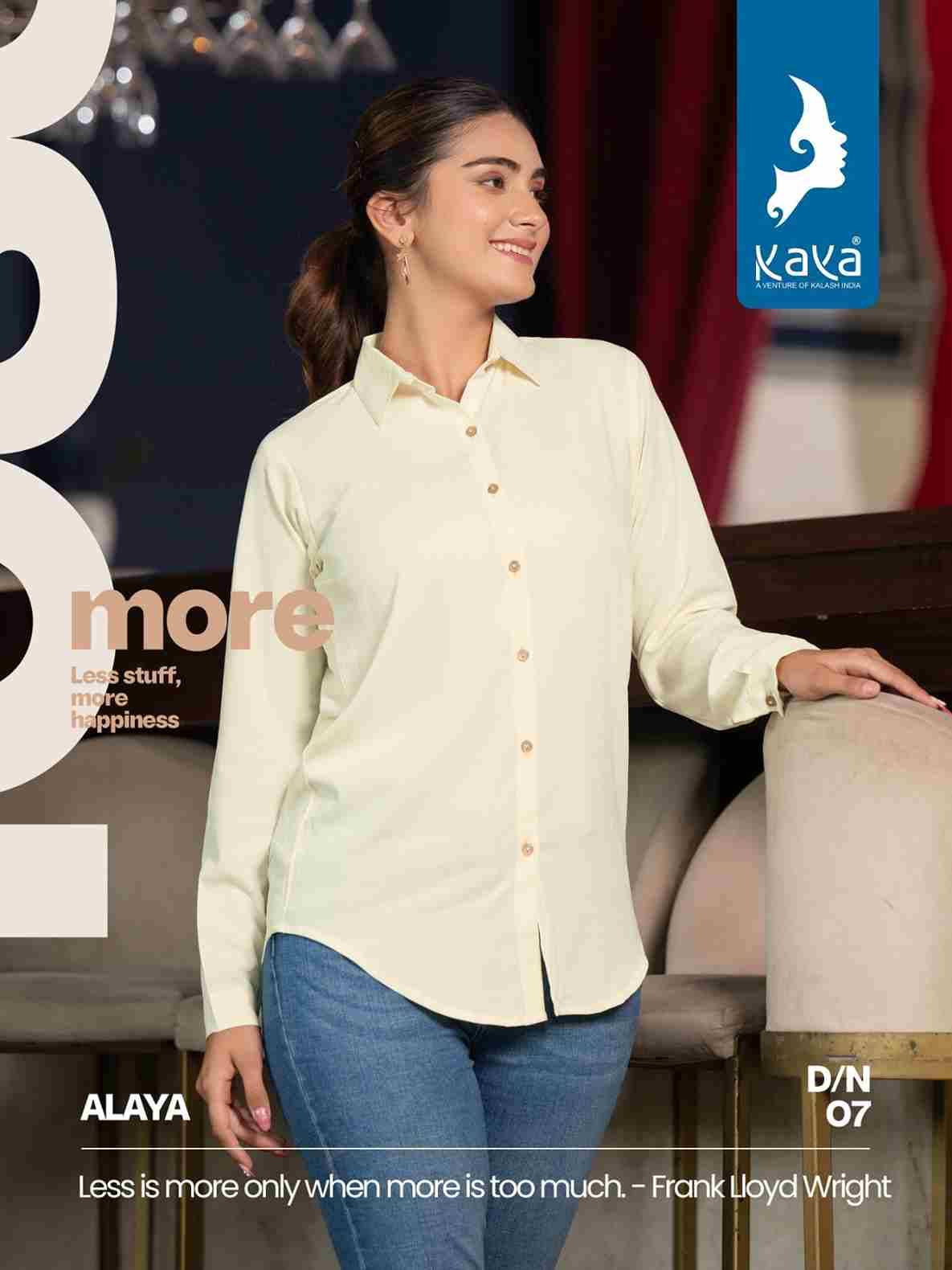 Alaya By Kaya 01 To 08 Series Designer Stylish Fancy Colorful Beautiful Party Wear & Ethnic Wear Collection Poly Lycra Tops At Wholesale Price