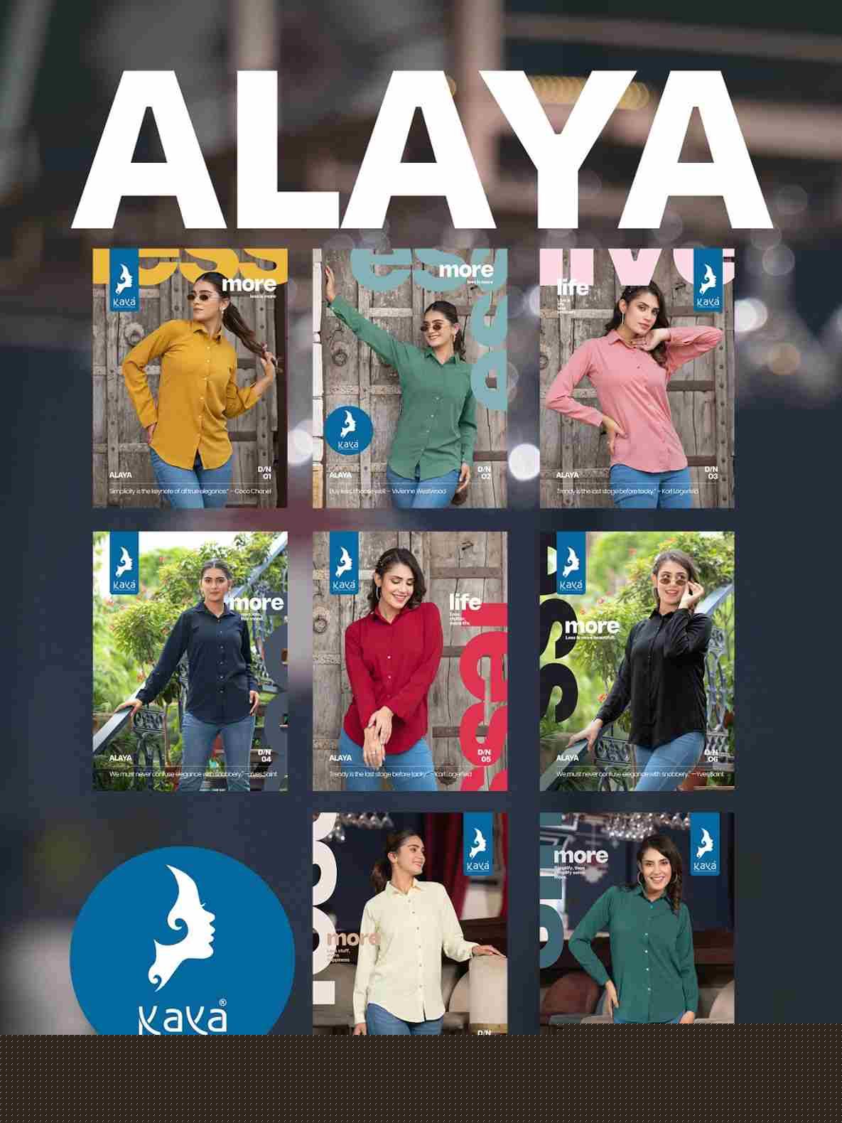 Alaya By Kaya 01 To 08 Series Designer Stylish Fancy Colorful Beautiful Party Wear & Ethnic Wear Collection Poly Lycra Tops At Wholesale Price