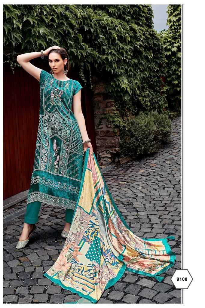 Qataar By Aiqa 9101 To 9108 Series Beautiful Suits Colorful Stylish Fancy Casual Wear & Ethnic Wear Pure Velvet With Work Dresses At Wholesale Price