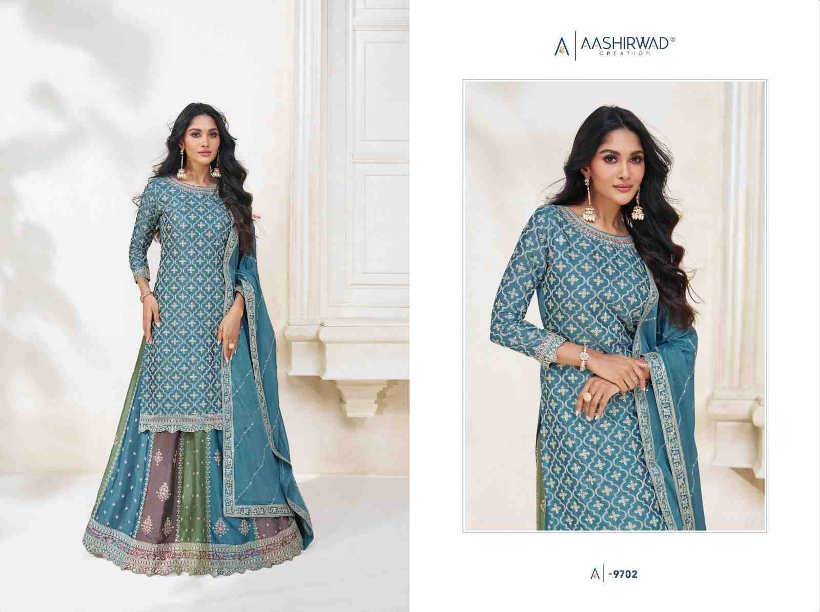Colors By Aashirwad Creation 9701 To 9703 Series Beautiful Festive Suits Colorful Stylish Fancy Casual Wear & Ethnic Wear Chinnon Silk Dresses At Wholesale Price