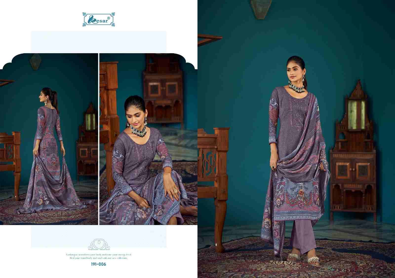 Amira By Kesar 191-001 To 191-006 Series Beautiful Festive Suits Colorful Stylish Fancy Casual Wear & Ethnic Wear Whoolan Dresses At Wholesale Price