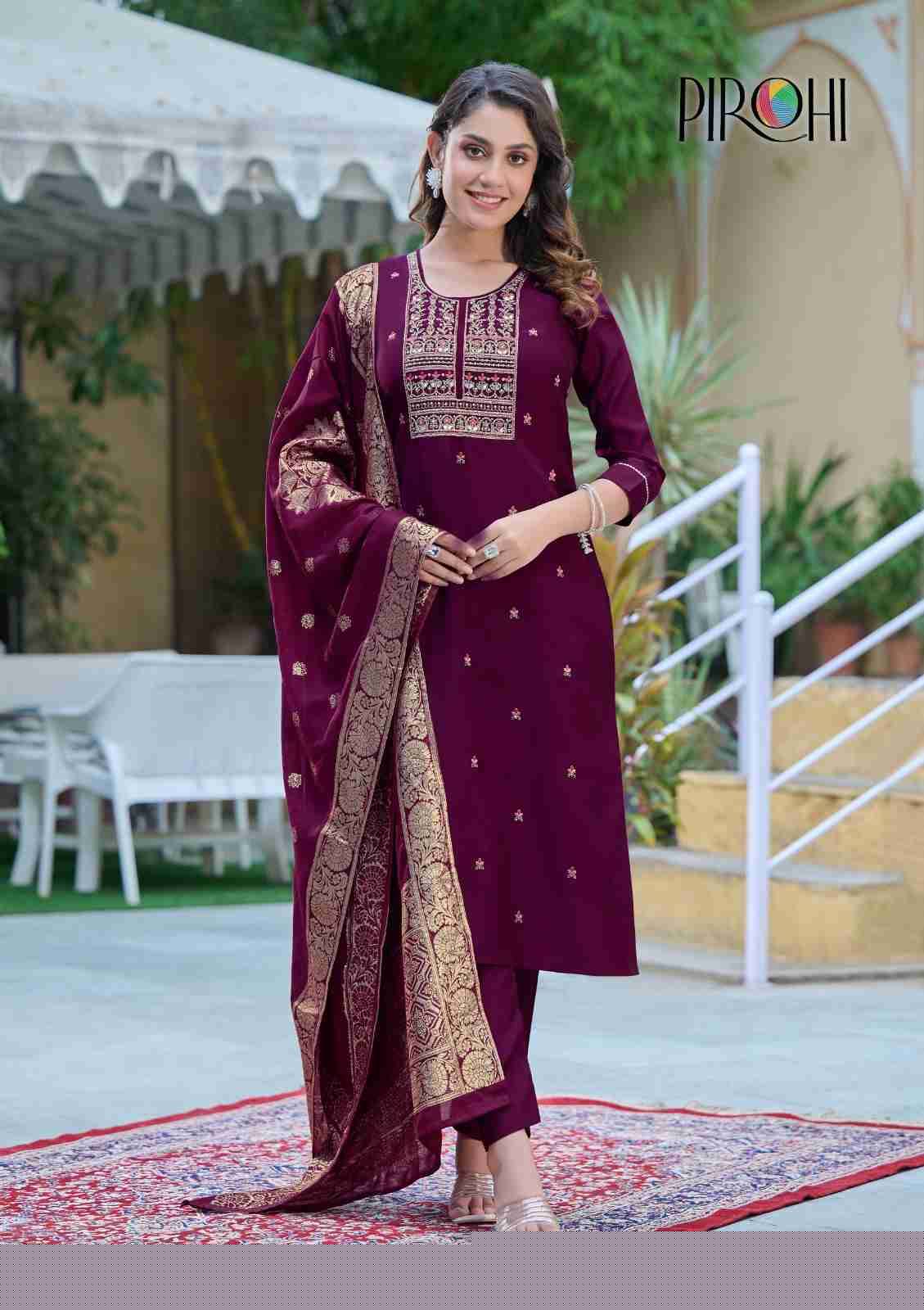Mahiye By Pirohi 1001 To 1004 Series Beautiful Festive Suits Colorful Stylish Fancy Casual Wear & Ethnic Wear Viscose Silk Dresses At Wholesale Price