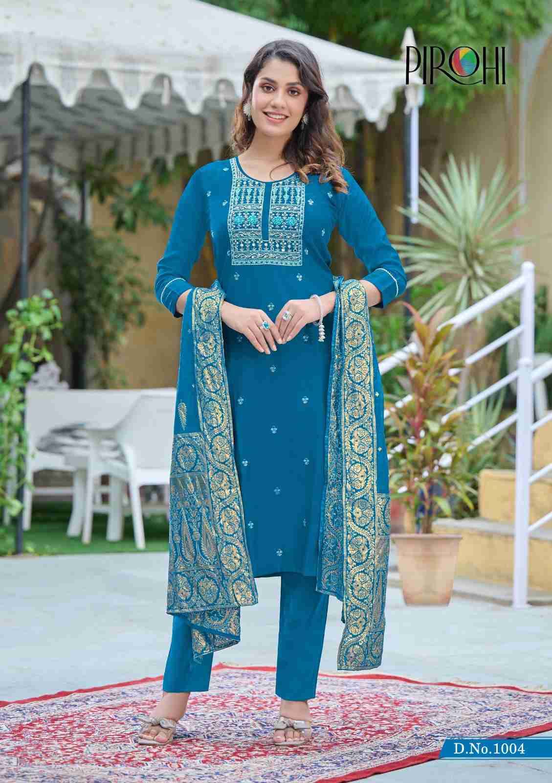 Mahiye By Pirohi 1001 To 1004 Series Beautiful Festive Suits Colorful Stylish Fancy Casual Wear & Ethnic Wear Viscose Silk Dresses At Wholesale Price