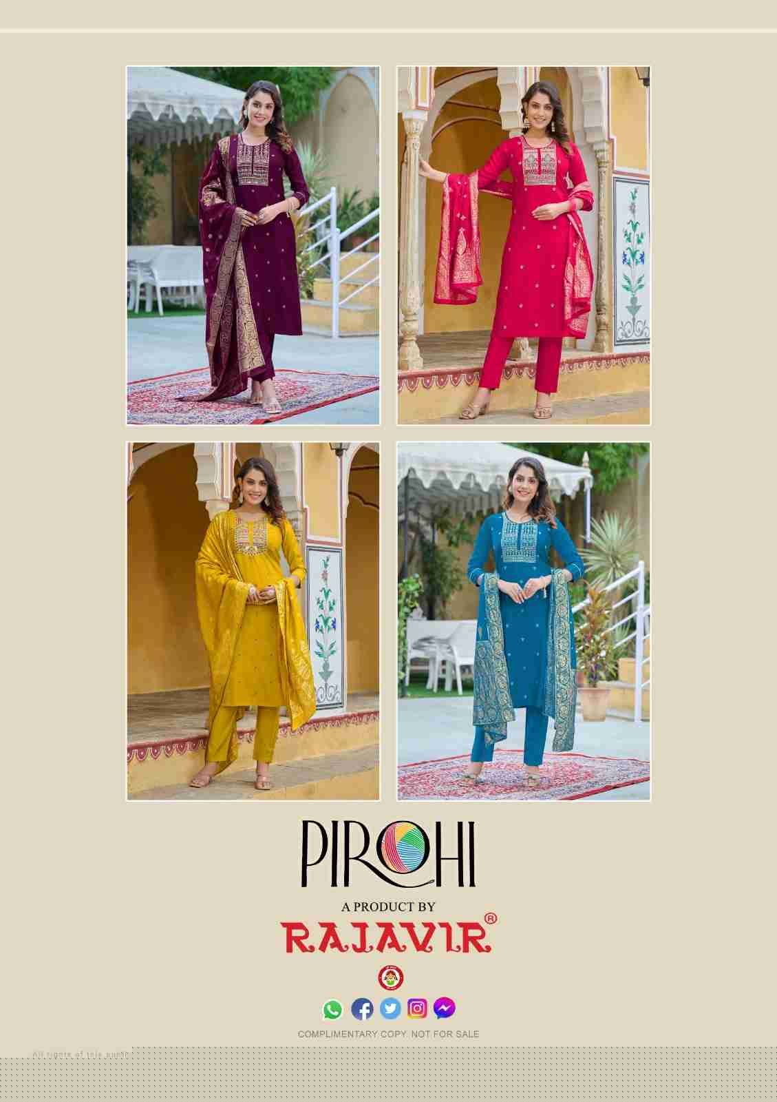 Mahiye By Pirohi 1001 To 1004 Series Beautiful Festive Suits Colorful Stylish Fancy Casual Wear & Ethnic Wear Viscose Silk Dresses At Wholesale Price