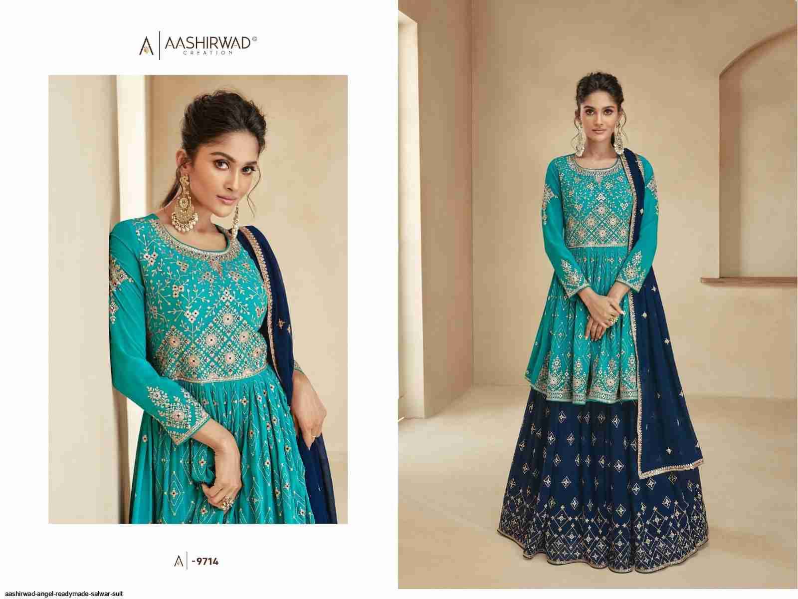 Angel By Aashirwad Creation 9714 To 9718 Series Beautiful Fetsive Suits Stylish Fancy Colorful Casual Wear & Ethnic Wear Georgette Embroidered Dresses At Wholesale Price