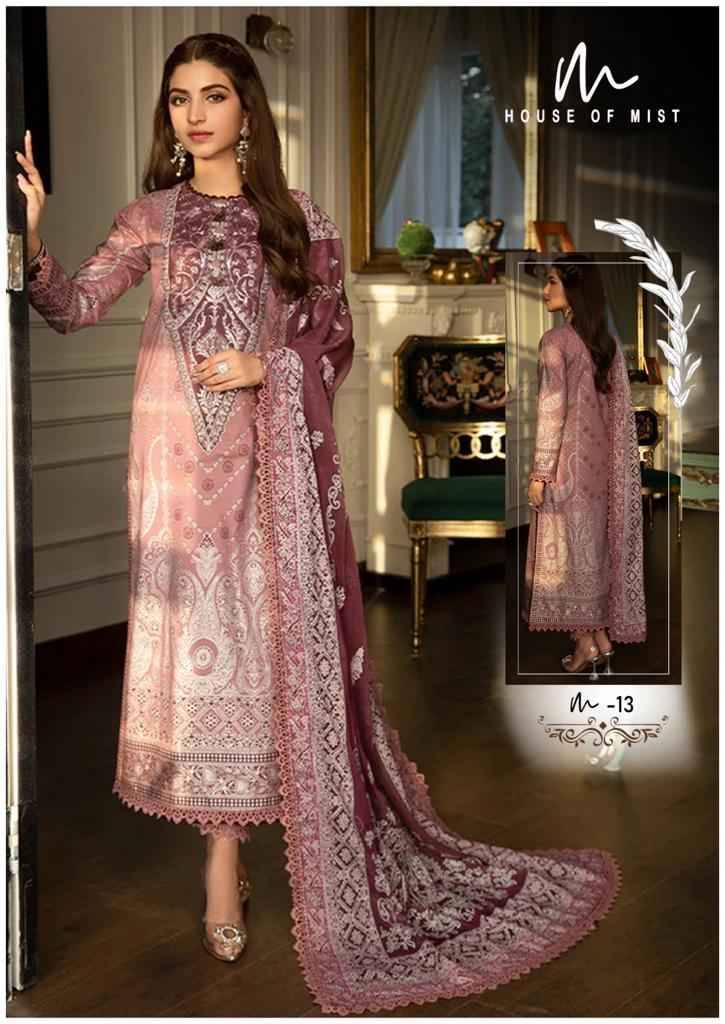 Ghazal Vol-2 By House Of Mist 11 To 16 Series Beautiful Festive Suits Colorful Stylish Fancy Casual Wear & Ethnic Wear Pure Cotton Print Dresses At Wholesale Price