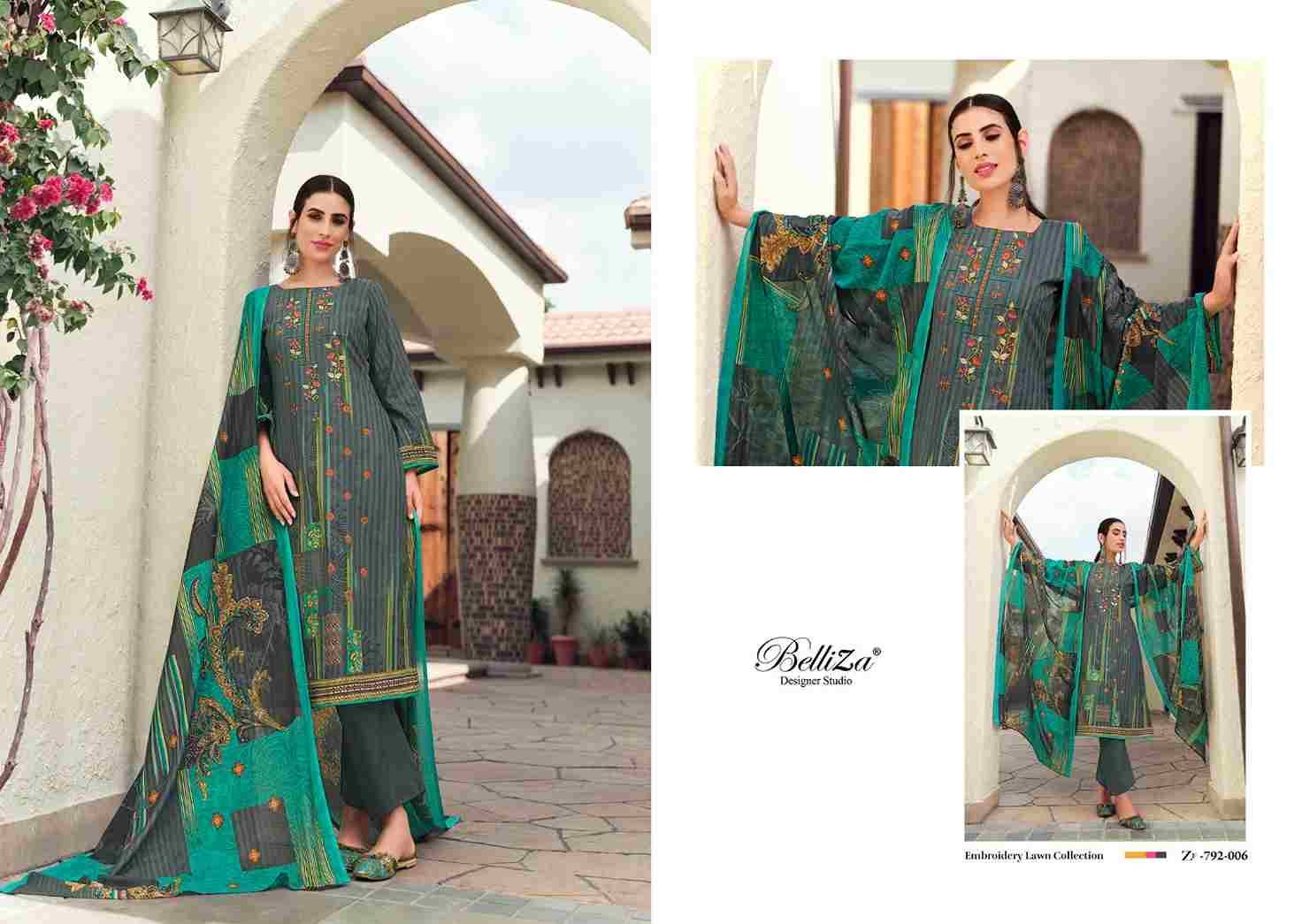 Naira Reloaded By Belliza 792-001 To 792-010 Series Beautiful Stylish Festive Suits Fancy Colorful Casual Wear & Ethnic Wear & Ready To Wear Pure Cotton Print With Work Dresses At Wholesale Price