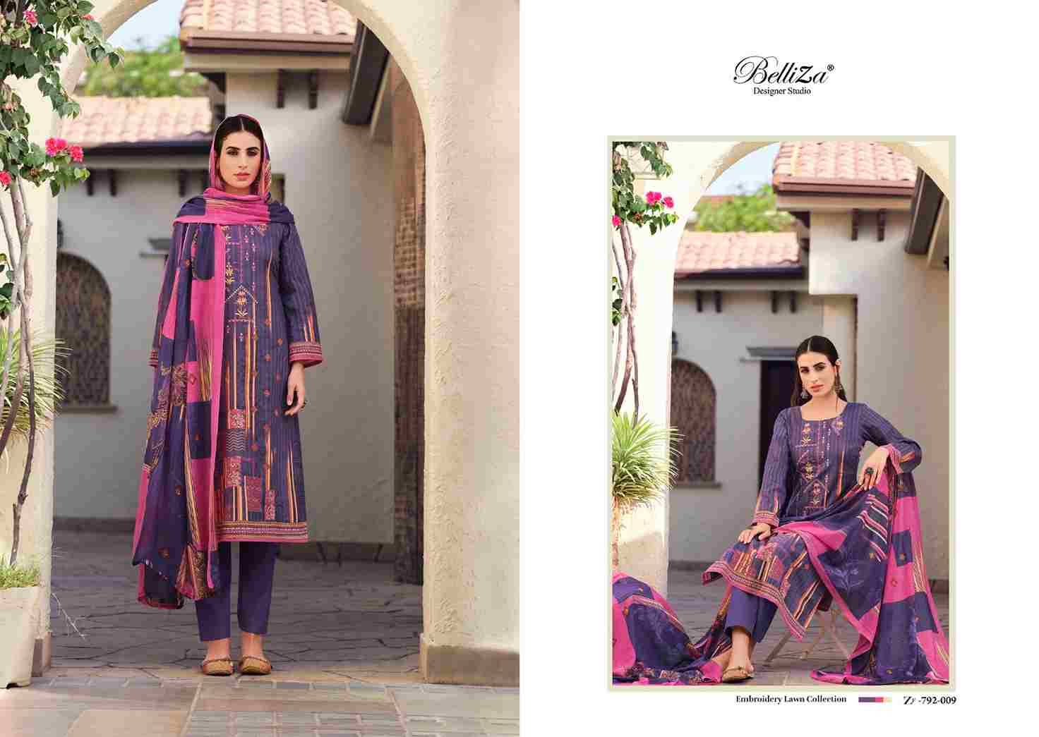 Naira Reloaded By Belliza 792-001 To 792-010 Series Beautiful Stylish Festive Suits Fancy Colorful Casual Wear & Ethnic Wear & Ready To Wear Pure Cotton Print With Work Dresses At Wholesale Price