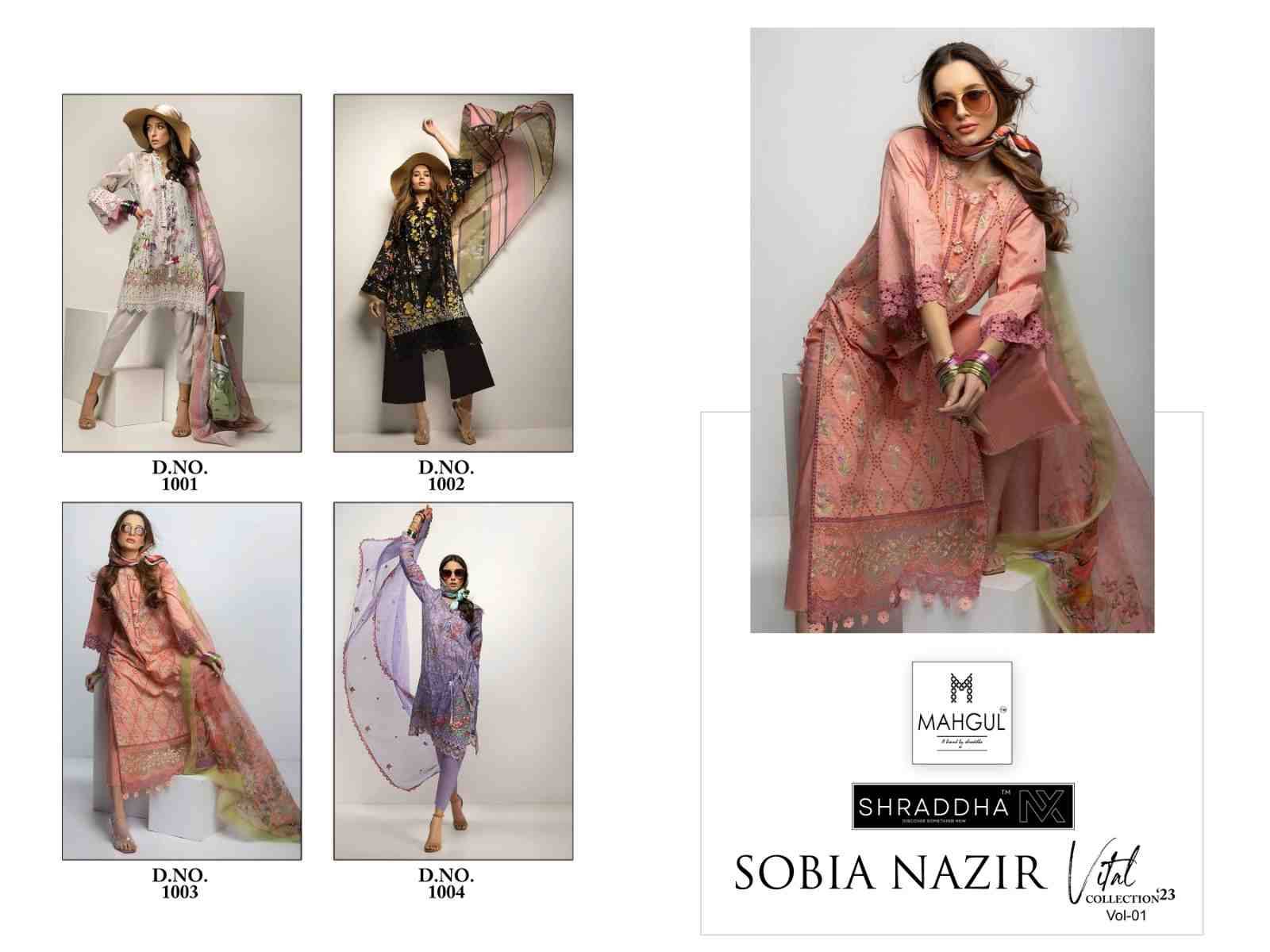 Sobia Nazir Vol-1 By Mahgul 1001 To 1004 Series Beautiful Pakistani Suits Colorful Stylish Fancy Casual Wear & Ethnic Wear Lawn Cotton Print With Embroidered Dresses At Wholesale Price