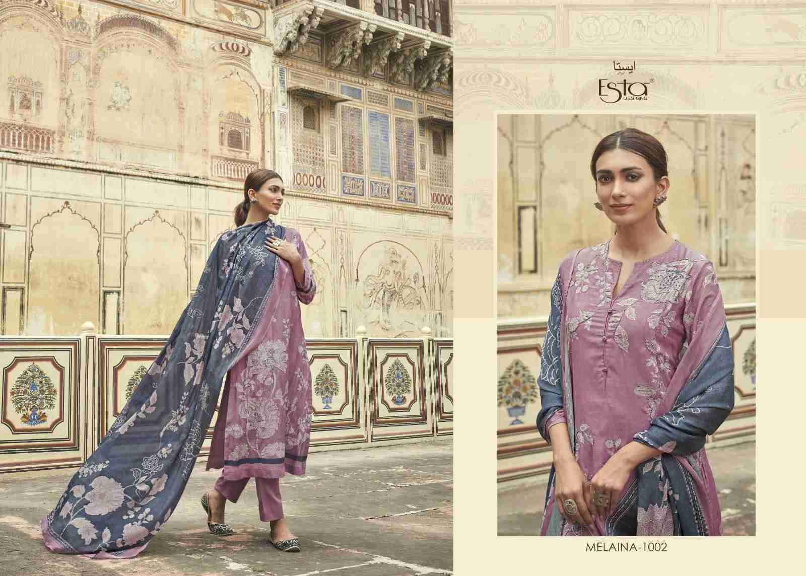 Melaina By Esta Designs 1001 To 1007 Series Beautiful Stylish Festive Suits Fancy Colorful Casual Wear & Ethnic Wear & Ready To Wear Muslin Digital Print Dresses At Wholesale Price