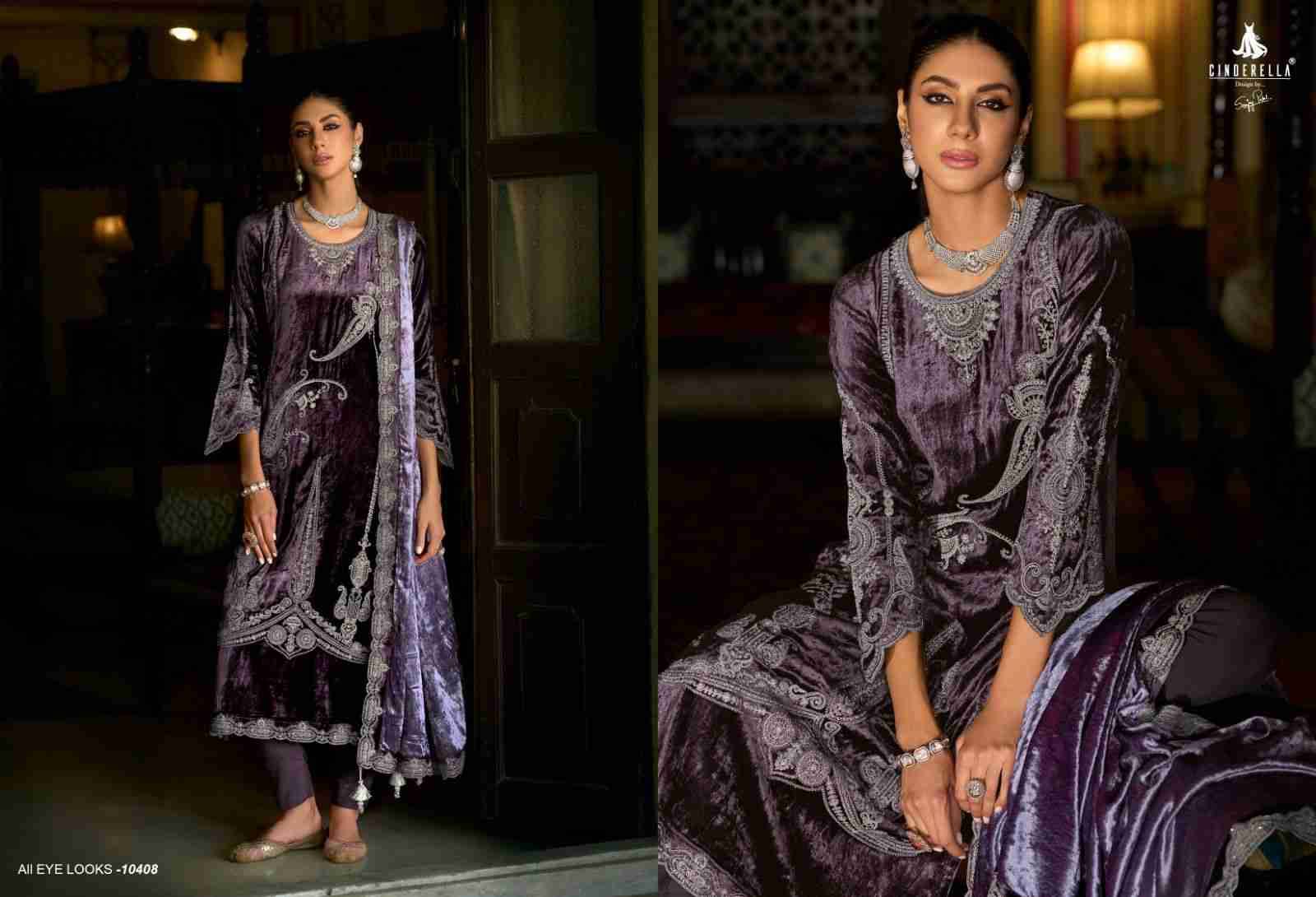 Makhmal-E-Kahani By Cinderella 10405 To 10412 Series Beautiful Stylish Festive Suits Fancy Colorful Casual Wear & Ethnic Wear & Ready To Wear Pure Viscose Velvet Dresses At Wholesale Price