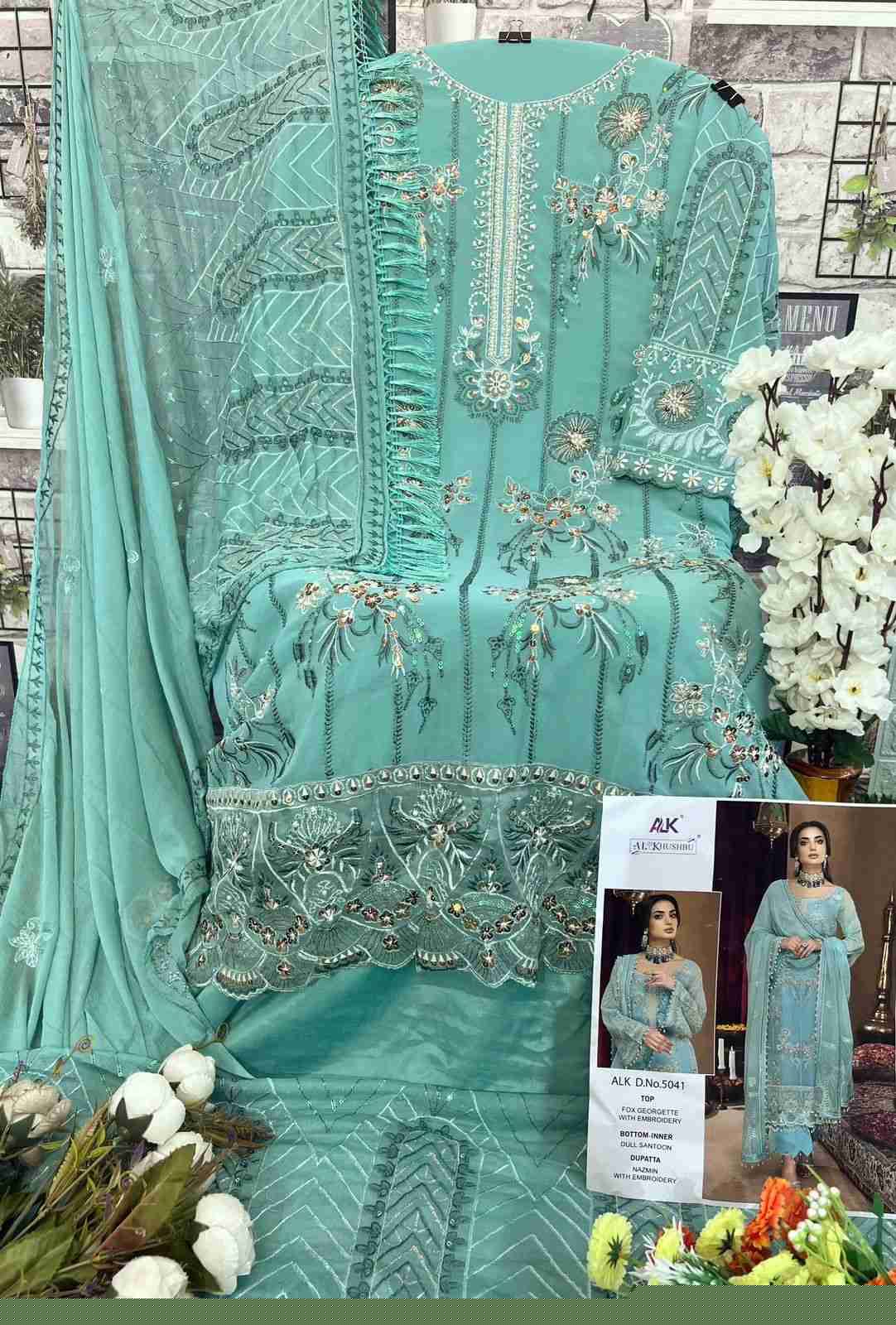 Al Khushbu Hit Design 5041 By Al Khushbu Beautiful Pakistani Suits Colorful Stylish Fancy Casual Wear & Ethnic Wear Faux Georgette Dresses At Wholesale Price
