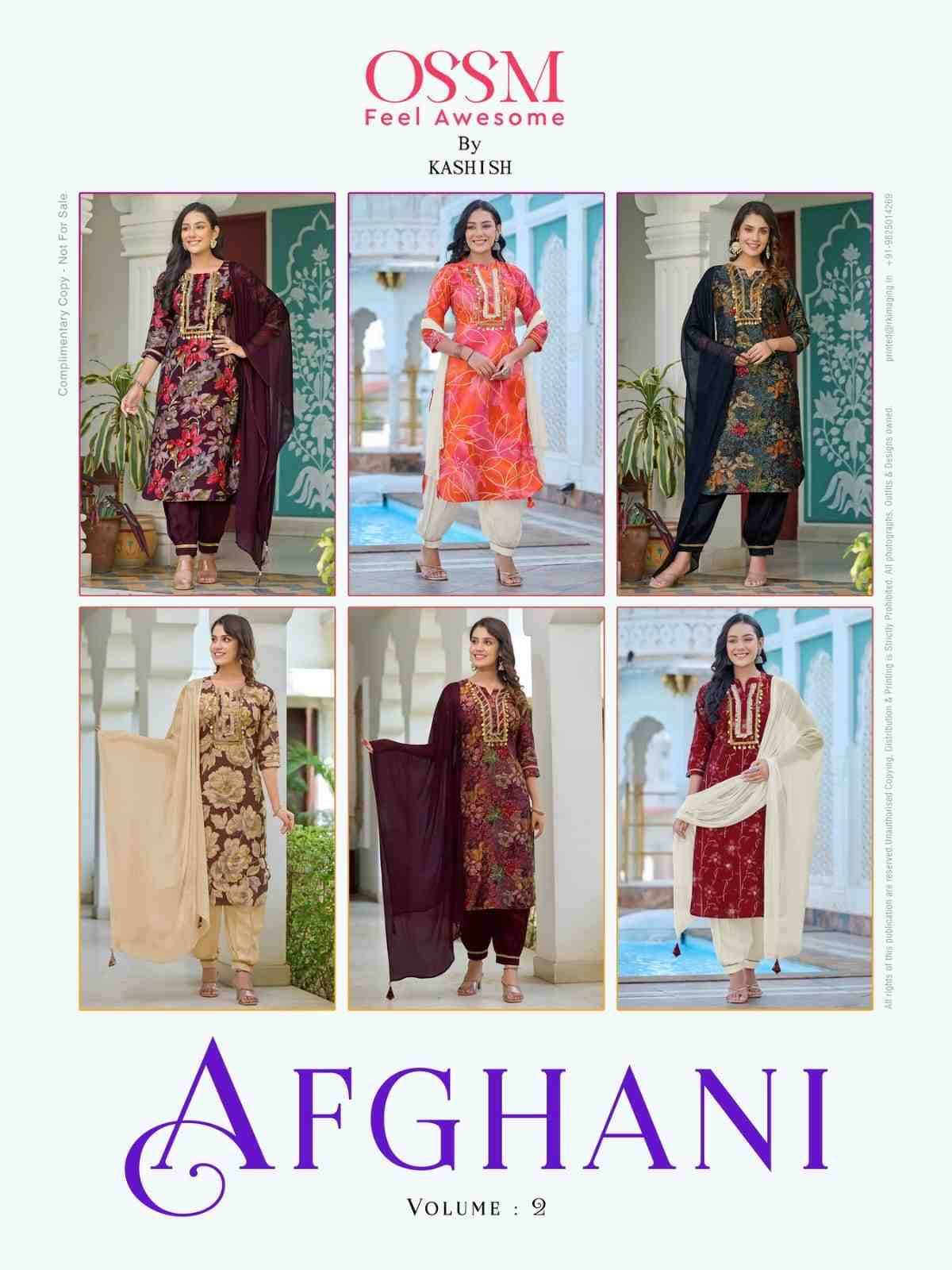 Afghani Vol-2 By Ossm 201 To 206 Series Beautiful Festive Suits Colorful Stylish Fancy Casual Wear & Ethnic Wear Chanderi Foil Dresses At Wholesale Price