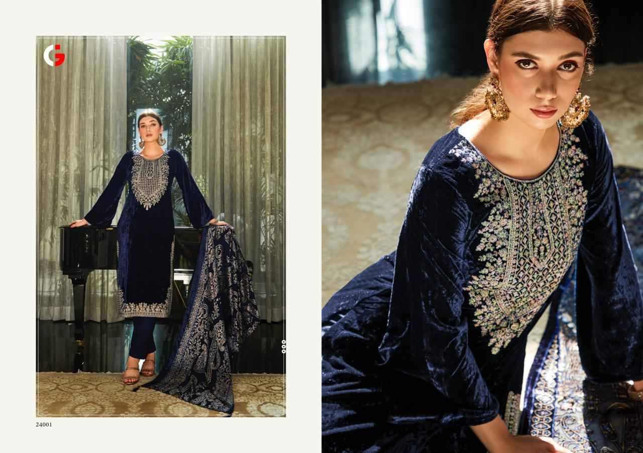 Murad By Gull Jee 24001 To 24006 Series Beautiful Festive Suits Colorful Stylish Fancy Casual Wear & Ethnic Wear Pure Velvet Embroidered Dresses At Wholesale Price