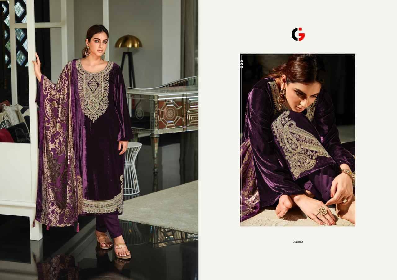 Murad By Gull Jee 24001 To 24006 Series Beautiful Festive Suits Colorful Stylish Fancy Casual Wear & Ethnic Wear Pure Velvet Embroidered Dresses At Wholesale Price