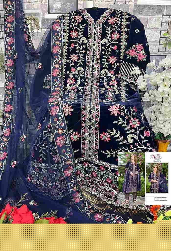 Motifz Hit Design 382 Colours By Motifz 382-A To 382-D Series Beautiful Pakistani Suits Colorful Stylish Fancy Casual Wear & Ethnic Wear Velvet Embroidered Dresses At Wholesale Price